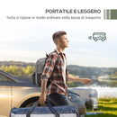 Tendalina ad Arco Portatile con Paletti Regolabili 290x278x230-260 cm in Poliestere e Acciaio Blu