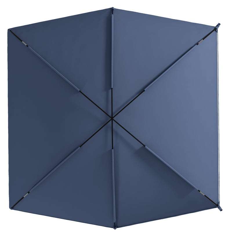 Tendalina ad Arco Portatile con Paletti Regolabili 290x278x230-260 cm in Poliestere e Acciaio Blu