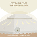 Tetto per Gazebo 4x3 m a 2 Livelli in Poliestere con 10 Fori di Drenaggio 395x297 cm in Poliestere Crema