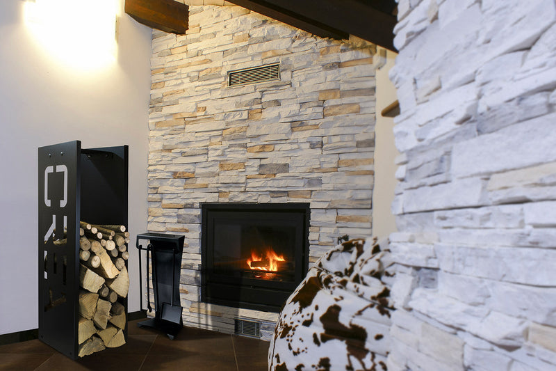 Set Camino 3 Pezzi con Supporto 290x185x600 cm in Acciaio Crea Puma Nero