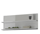 Parete Attrezzata Mobili Salotto Mobile TV e Doppia Mensola 210x36x200cm TFT  Primo Bianco Lucido
