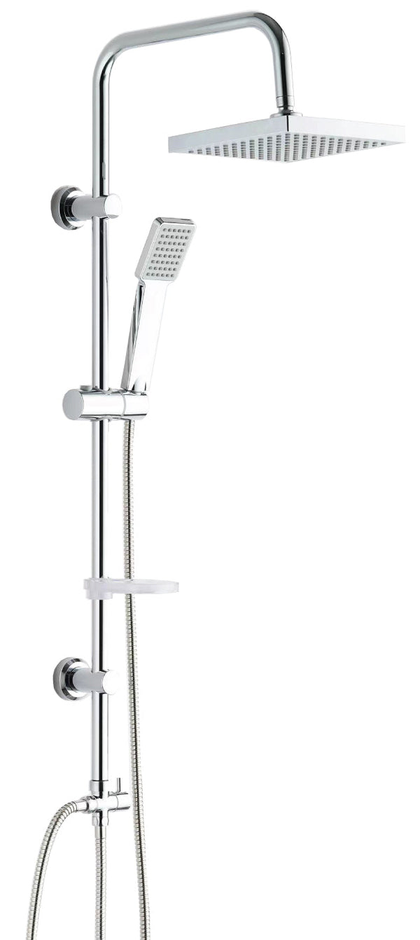 Saliscendi Asta con Soffione Quadrato 20x20 cm in Acciaio Quadra 332 sconto