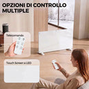Stufa Elettrica 2000 W Termoconvettore 87x21,5x44,5 cm da Parete e Terra Compatibile con Alexa e Google Home Bianco      