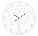 Orologio da Muro Heart/Tree Ø55x4,5 cm in Ferro MDF e Specchio Bianco