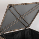 Baule da Esterno in Rattan PE e Acciaio con Fodera Interna 75x75x70 cm Nero e color Sabbia 