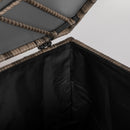 Baule da Esterno in Rattan PE e Acciaio con Fodera Interna 75x75x70 cm Nero e color Sabbia 