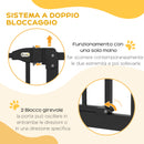 Cancellino per Cani Estensibile 74-100x78 cm in Metallo Nero