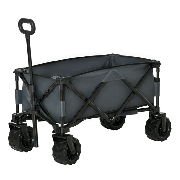 acquista Carrello da Giardino Carico max 70kg con Maniglia Telescopica in Metallo e Tessuto Oxford Grigio