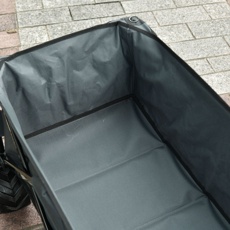 Carrello da Giardino Carico max 70kg con Maniglia Telescopica in Metallo e Tessuto Oxford Grigio