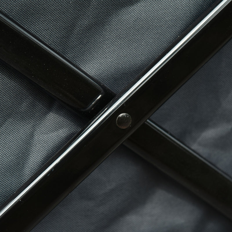 Carrello da Giardino Carico max 70kg con Maniglia Telescopica in Metallo e Tessuto Oxford Grigio