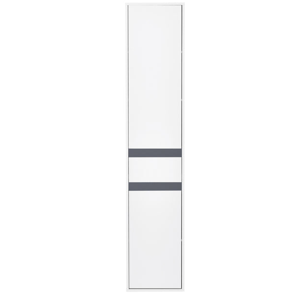 Colonna Bagno a 2 Armadietti con Ripiano Regolabile e Cassetto 35x31x172 cm in Truciolato Bianco sconto