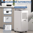 Condizionatore Portatile 1250W 35,5x35x70 cm con 5 Modalità e Timer 24h Bianco