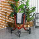 Deambulatore ad Altezza Regolabile con 3 Ruote e Tasca Portaoggetti 68x68x86,5-99 cm in Alluminio Rosso