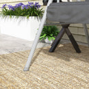 Dondolo 2 Posti con Tavolino e Portabicchieri 175x110x165 cm in Metallo e Poliestere Grigio