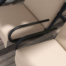 Dondolo da Giardino 2 Posti con Tetto Parasole 170x136x170 cm in Acciaio e Poliestere Beige