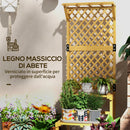 Fioriera con Grigliato a 2 Livelli con Tetto e Ripiani a Doghe 60x50x166 cm in Legno di Abete 