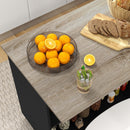 Isola per Cucina con 2 Ripiani Aperti e 2 Armadietti 105x60x82 cm in MDF Rovere e Nero