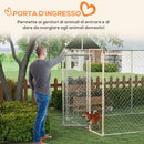 Kennel per Cani da Esterno 6x2,3x2,3m con Tetto Impermeabile in Tessuto Oxford e Acciaio Argento