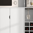 Mobile Dispensa con Portabottiglie 100x38x172 cm in Truciolato e Legno Bianco