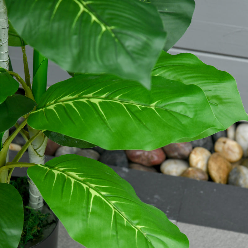 Pianta Artificiale H95 cm 33 Foglie con Vaso Verde