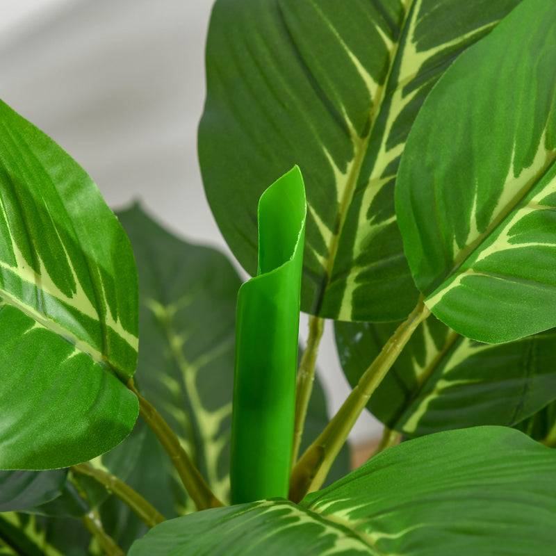 Pianta Artificiale H95 cm 33 Foglie con Vaso Verde