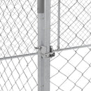 Recinto per Cani Grandi fino 30kg per Esterno 4x2,3x1,5m con Tetto Impermeabile e Anti-UV Argento