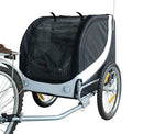 Rimorchio per Animali Domestici Pieghevole da Bicicletta 130x90x110 cm Bianco e Nero 