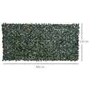 Rotolo di Siepe Artificiale per Balcone e Giardino 300x150 cm in PE Anti-UV con Foglie Verde Scuro 