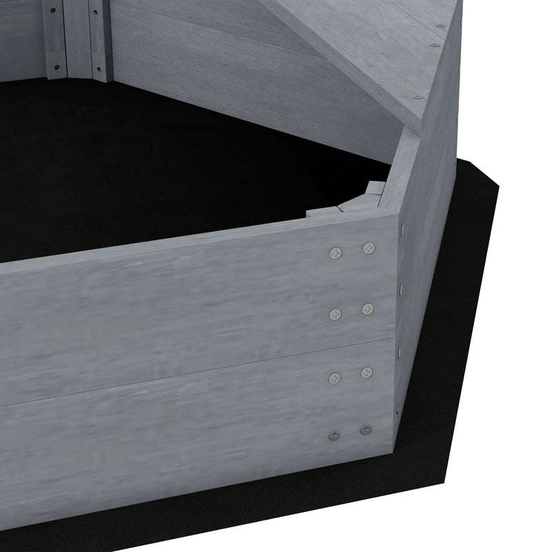 Sabbiera per Bambini 3-8 Anni a forma di Barca 190x90x138 cm in Legno di Abete e Poliestere