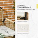 Set Salotto da Giardino con Divanetto e 2 Poltrone con Cuscini e Tavolino in Rattan PE Giallo