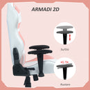 Sedia da Gaming Reclinabile 155° con Poggiatesta e Supporto Lombare 69x54x125-132,5 cm in Similpelle Rosa