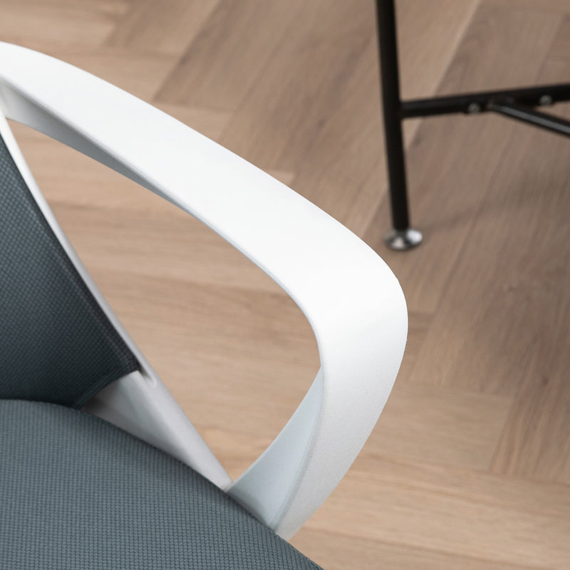 Sedia Poltrona Operativa da Ufficio 59x61x92,5-102,5 cm Funzione Dondolo e Tessuto a Rete Grigio