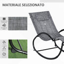 Sedia Sdraio a Dondolo Zero-Gravity da Esterno Impermeabile 155x61x88 cm con Poggiatesta Grigio