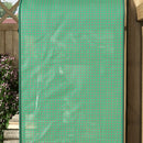Serra per Piante a 4 Ripiani con Porta Avvolgibile 69x49x158 cm in Metallo e PE Verde Scuro