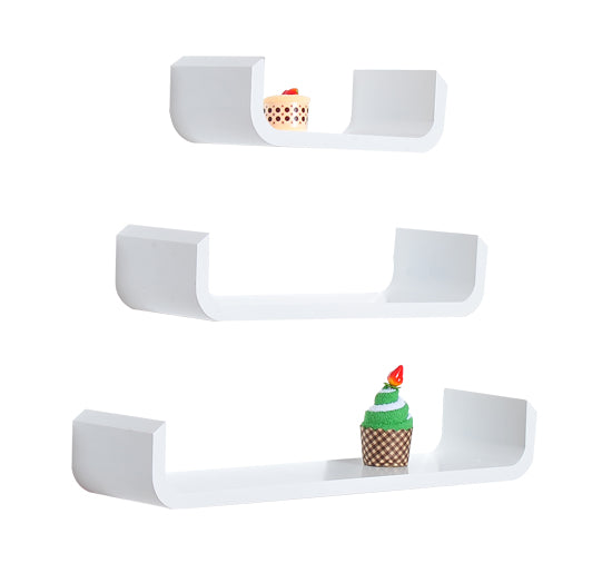 Set 3 Mensole da Parete per Casa e Ufficio in MDF Bianco prezzo