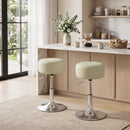 Sgabello da Bar in Pelle PU 38,5x38,5x51-66 cm con Altezza Regolabile e Seduta Girevole a 360° Bianco      