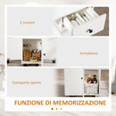 Tavolo a Ribalta per 6 Persone max con 2 Cassetti Armadietto e Ripiano 120x60x76,5 cm in Truciolato Bianco