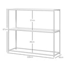 Tavolo Consolle da Ingresso con Ripiano Aperto 100x30x87 cm in Acciaio e Truciolato Bianco