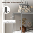 Tavolo Consolle da Ingresso con Ripiano Aperto 100x30x87 cm in Acciaio e Truciolato Bianco