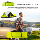 Tenda da Campeggio 4 posti con 2 Spazi Separati 450x215Px180 cm in Poliestere e Fibra di Vetro Verde