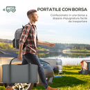 Tenda da Campeggio 4 Posti Impermeabile con Zona Notte e Zona Giorno 460x300x200 cm in Poliestere Verde