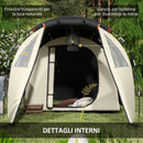Tenda da Campeggio 4-5 Persone con Copertura Oscurante 460x230x180 cm Impermeabile con Borsa di Trasporto in Poliestere Kaki