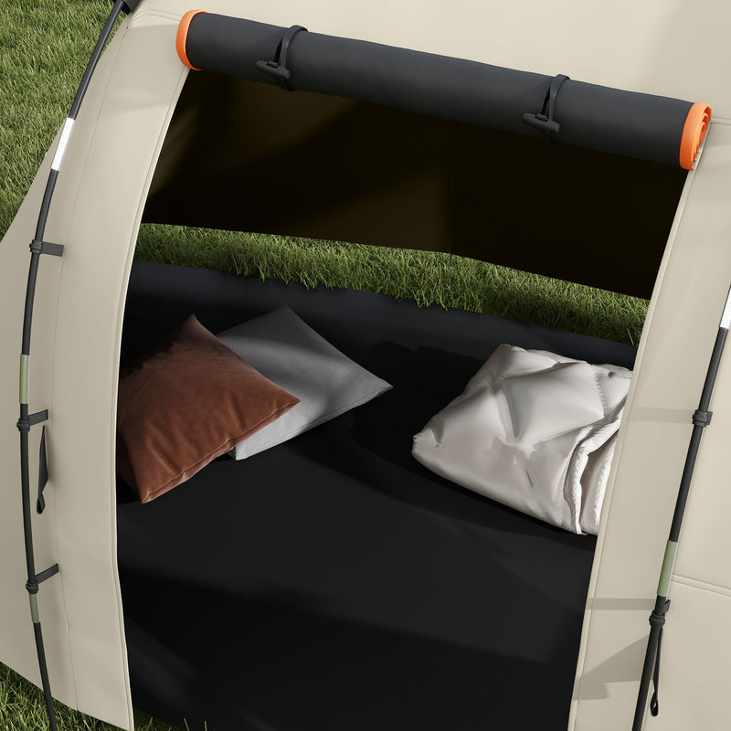 Tenda da Campeggio 4-5 Persone con Copertura Oscurante 460x230x180 cm Impermeabile con Borsa di Trasporto in Poliestere Kaki