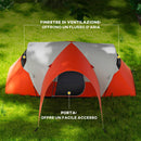 Tenda da Campeggio 5-6 Posti con Portico 550x300x198 cm Impermeabile con Borsa di Trasporto in Poliestere Arancione