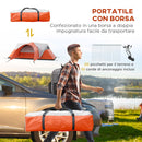 Tenda da Campeggio 5-6 Posti con Portico 550x300x198 cm Impermeabile con Borsa di Trasporto in Poliestere Arancione