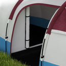 Tenda da Campeggio Impermeabile con 2 Aree e 3 Ingressi 420x200x150 cm in Poliestere e Fibra di Vetro Rosso