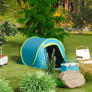 Tenda da Campeggio Pop Up Impermeabile con Accessori e Borsa di Trasporto 245x148x105 cm in Poliestere Blu