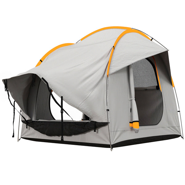 Tenda per Auto Impermeabile a 3 Porte in Poliestere 239x210x210 cm PE e Fibra di Vetro Grigio e Arancione acquista
