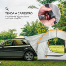 Tenda per Auto Impermeabile a 3 Porte in Poliestere 239x210x210 cm PE e Fibra di Vetro Grigio e Arancione