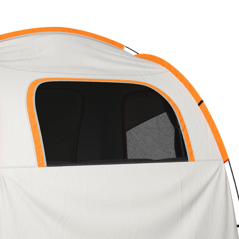 Tenda per Auto Impermeabile a 3 Porte in Poliestere 239x210x210 cm PE e Fibra di Vetro Grigio e Arancione
